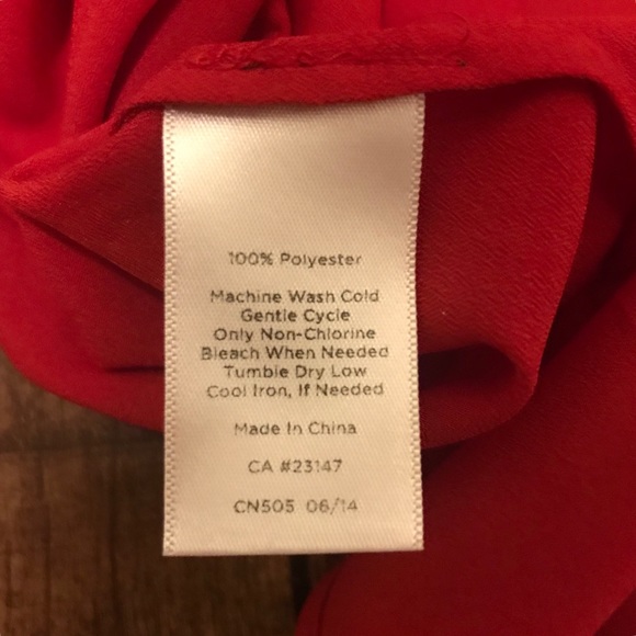 Talbots red long sleeve button-down or tunic - Picture 5 of 7